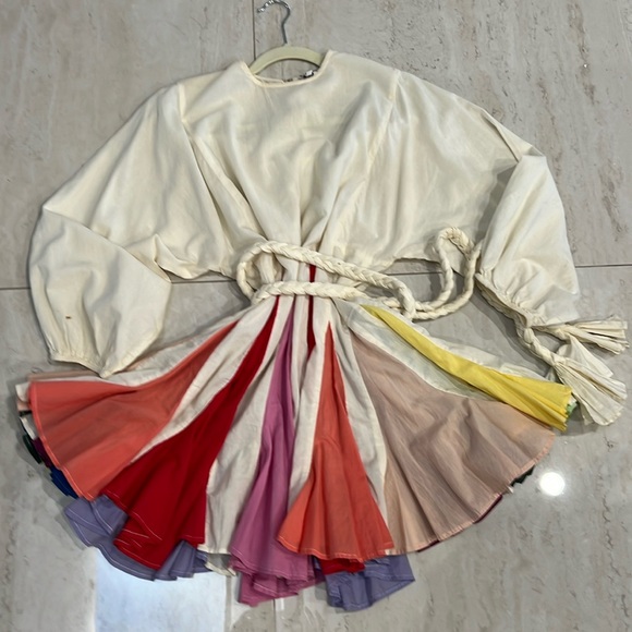 Dresses & Skirts - RHoDE cream road dress with colorful and the bottom